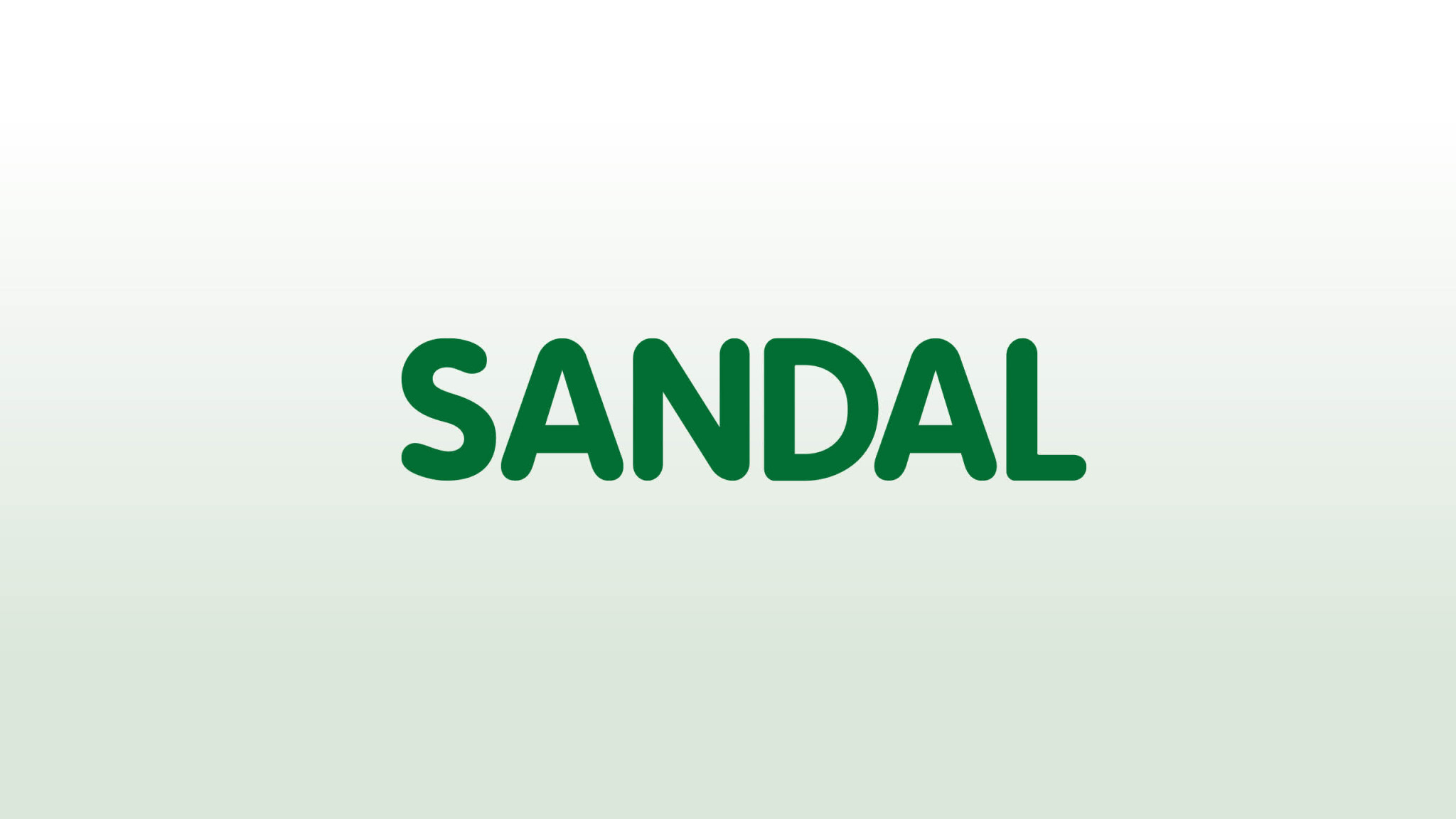 sandal logo på lys grønn bakgrunn